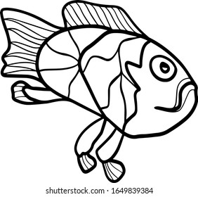 Coloring book fish predator outline swims stock vector royalty free