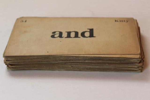 Vintage flash cards early reading reader words retro s s typography