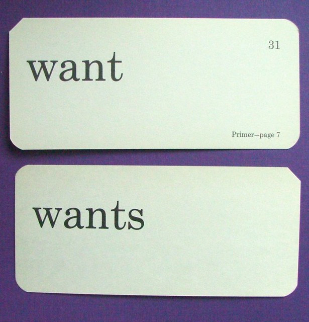 Vintage word flash cards lori