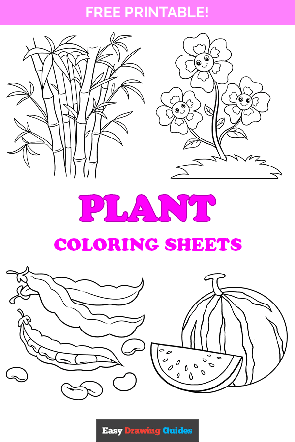 Free printable plant coloring pages for kids