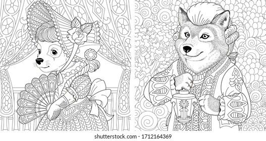 Fashion adult coloring book stock photos
