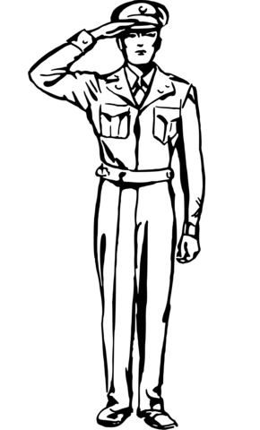 Vintage saluting coloring page free printable coloring pages