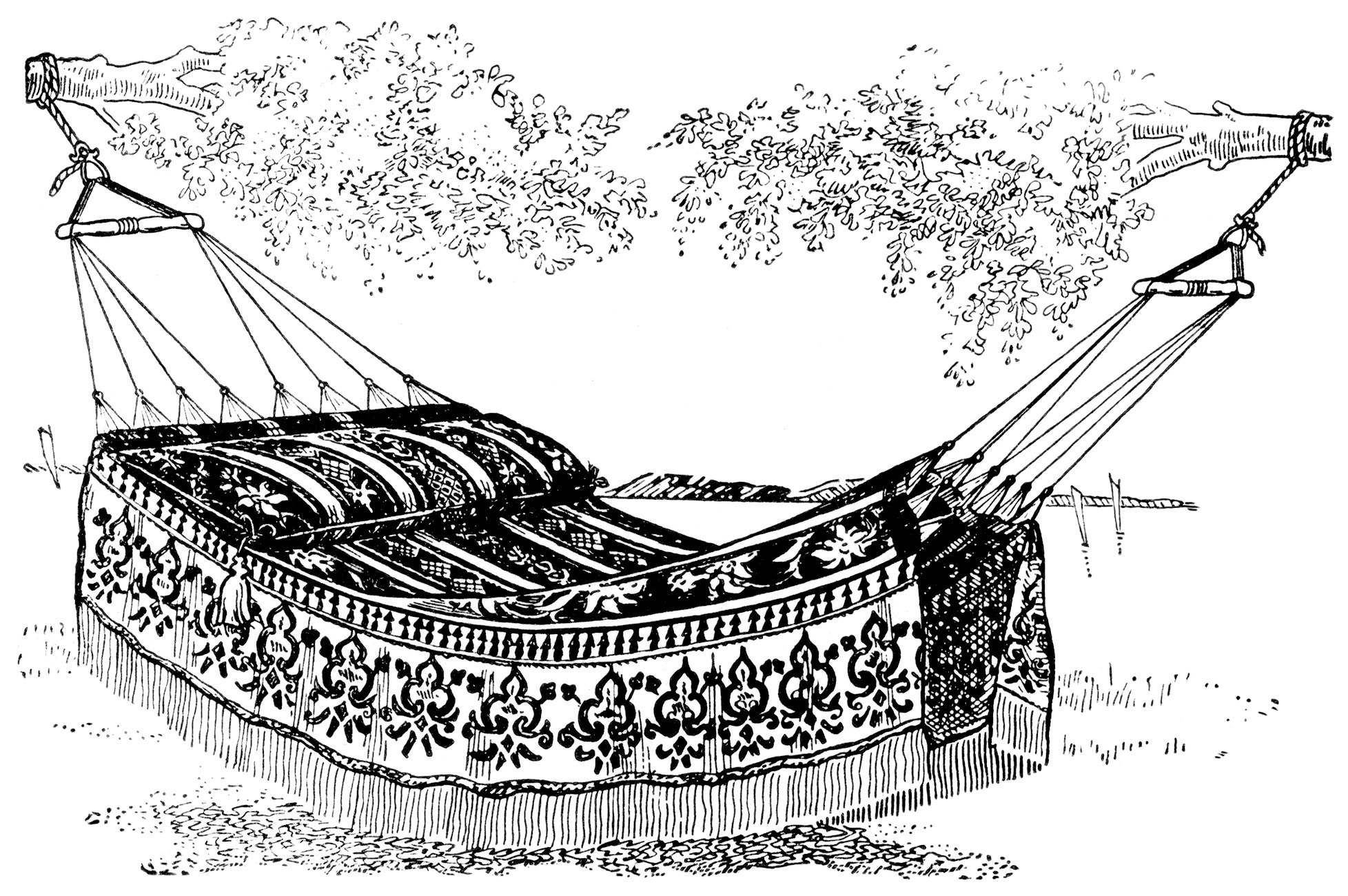 Vintage hammock clip art