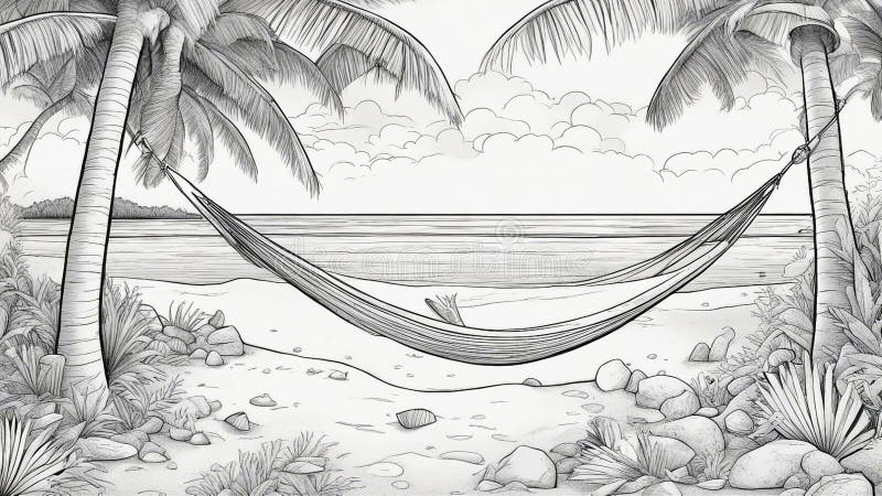 Hammock coloring stock illustrations â hammock coloring stock illustrations vectors clipart
