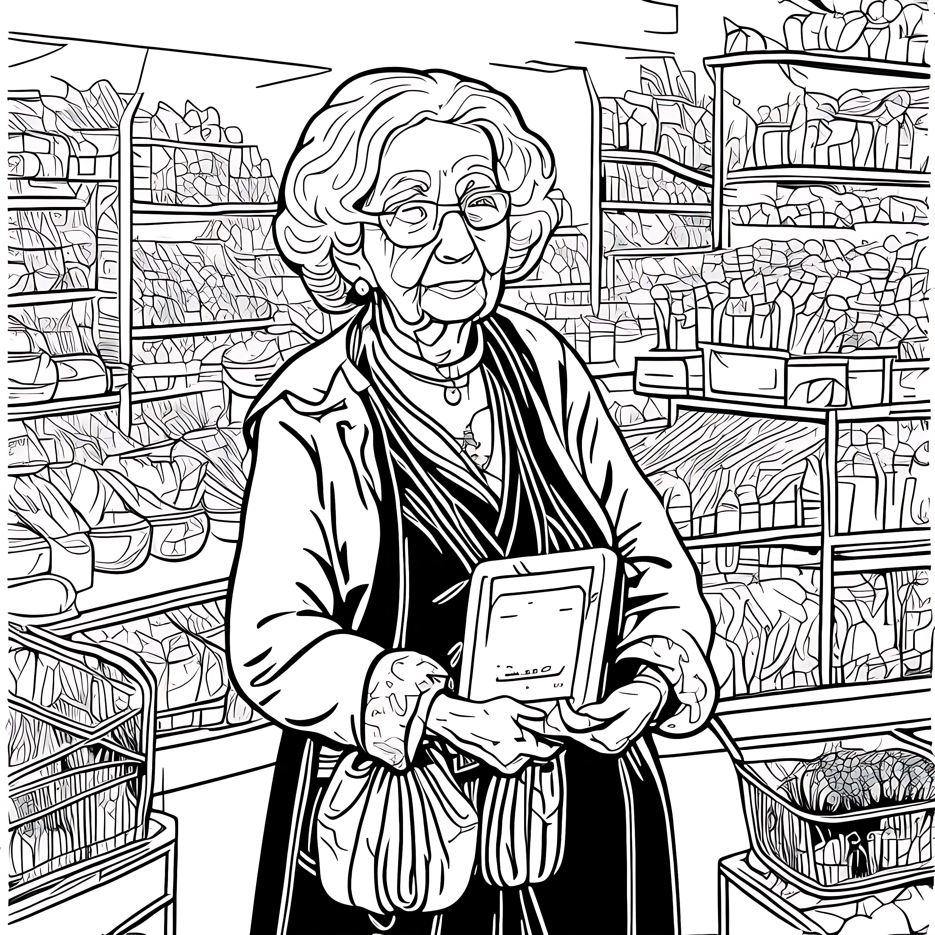 Mshare old woman shopping