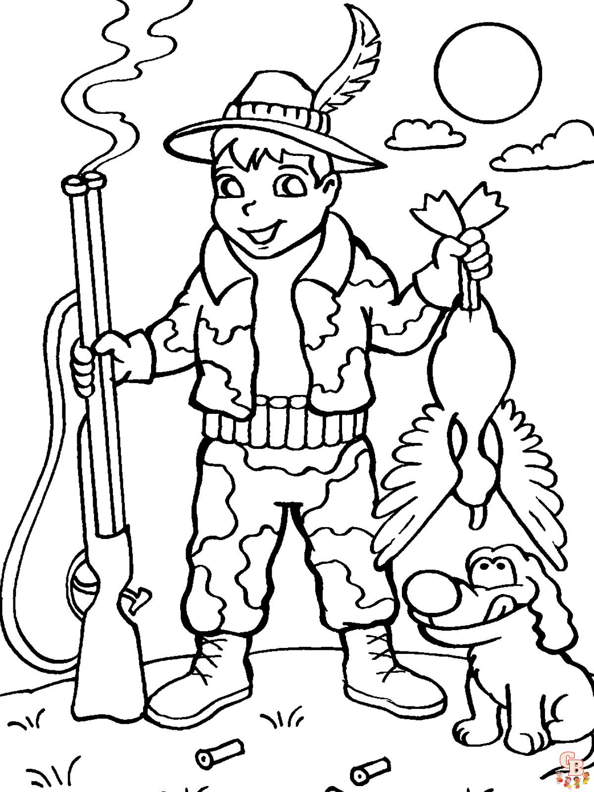 Hunter coloring pages for kids
