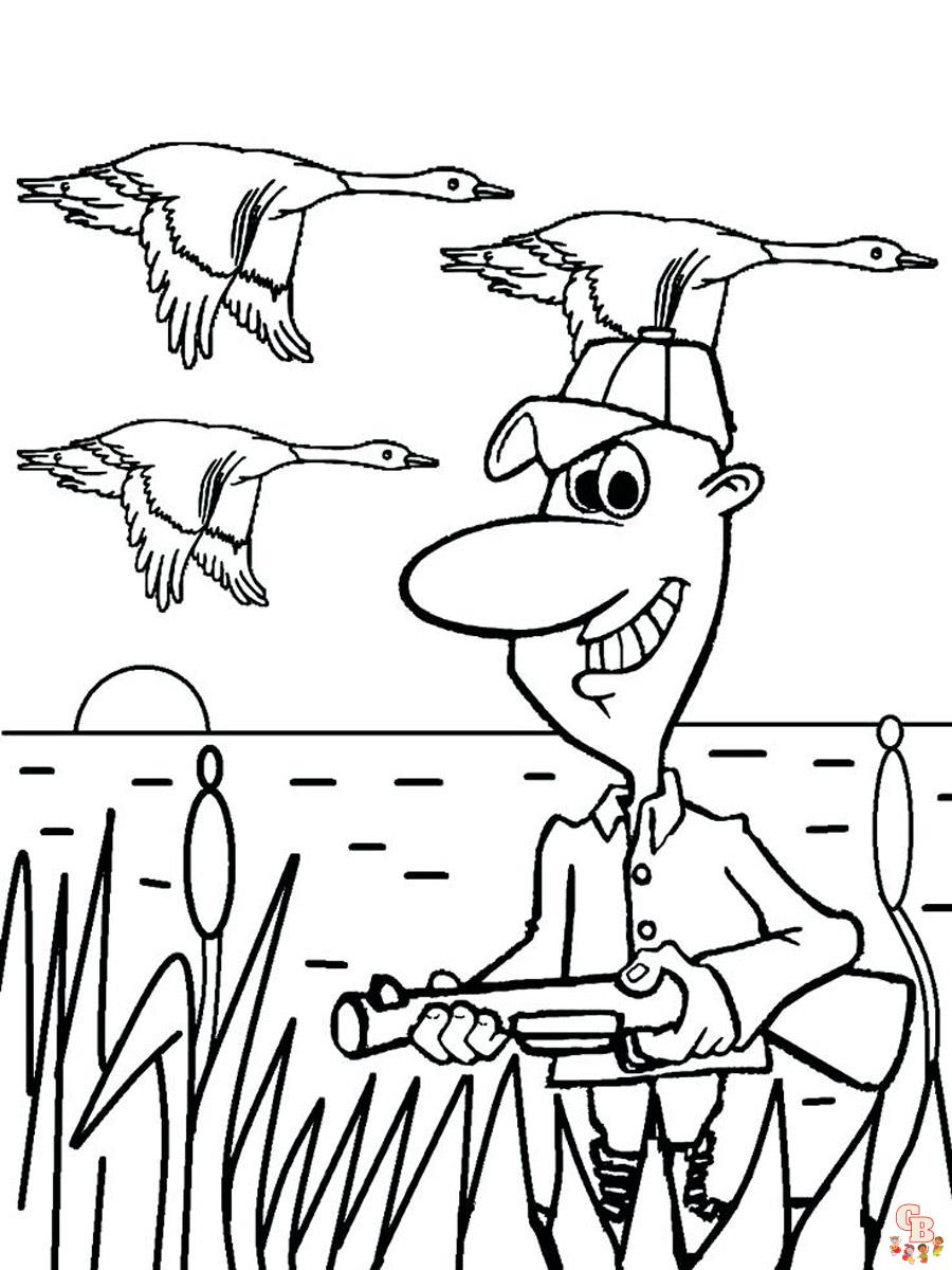 Hunter coloring pages for kids