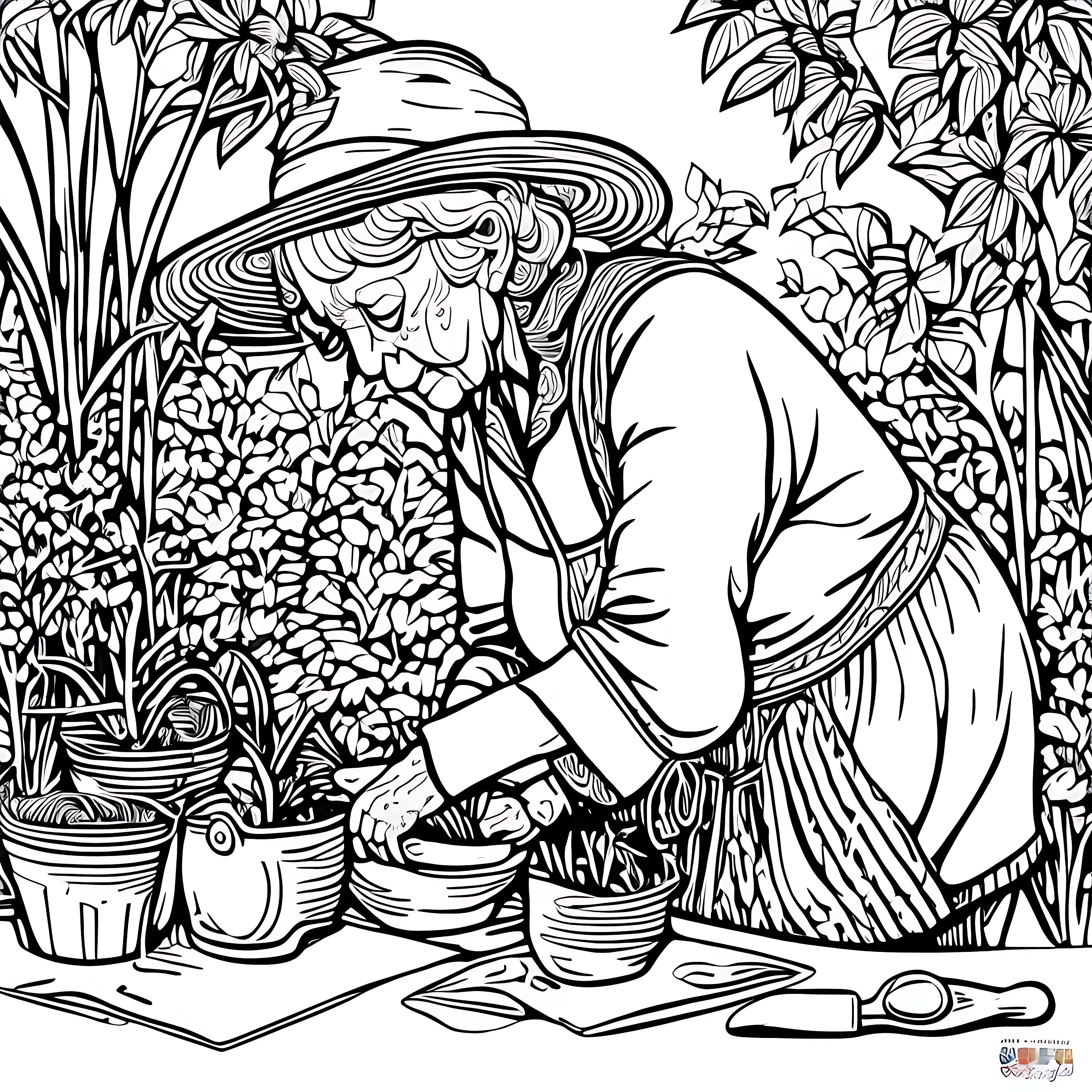 Mshare old woman gardening