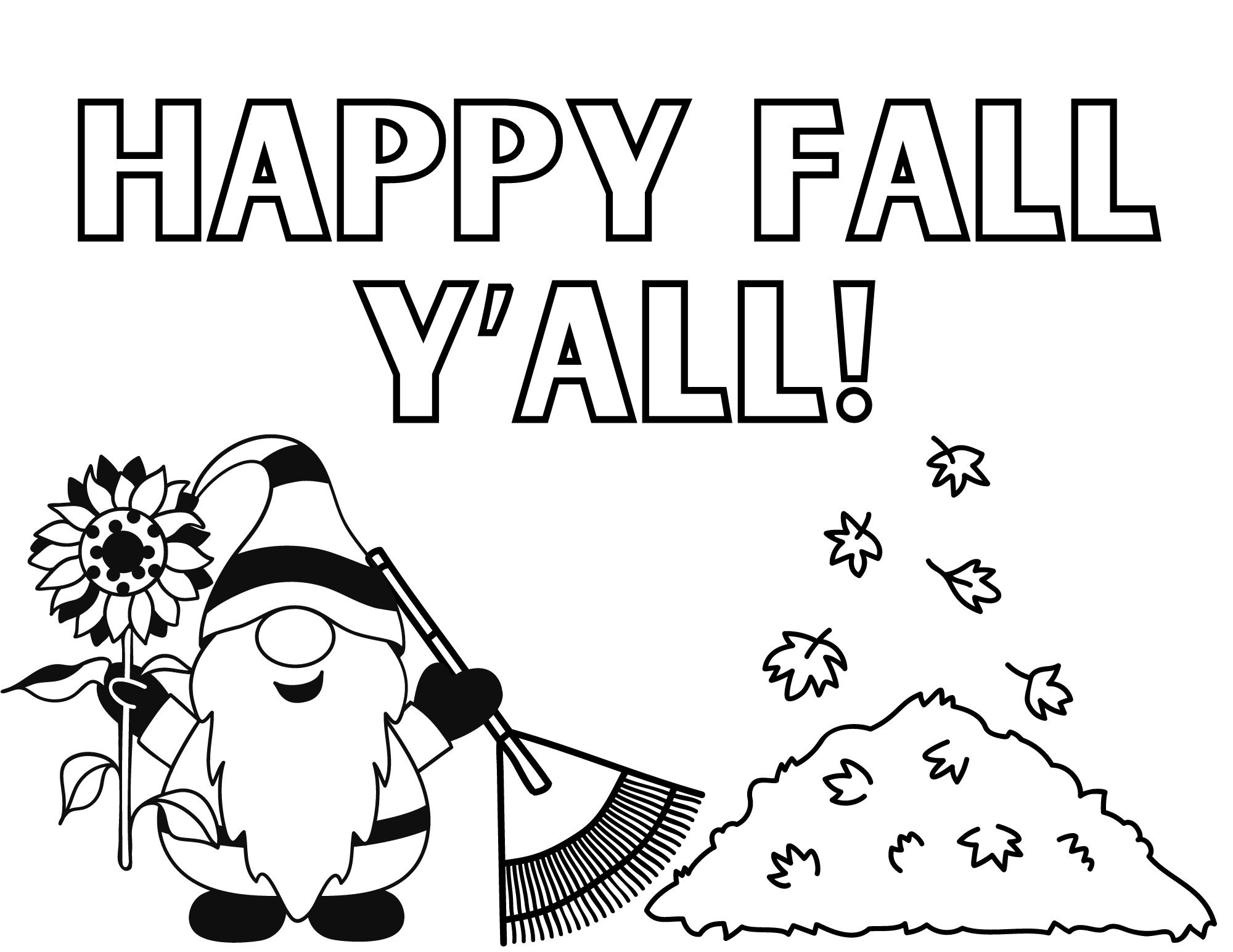 Printable cute fall coloring pages