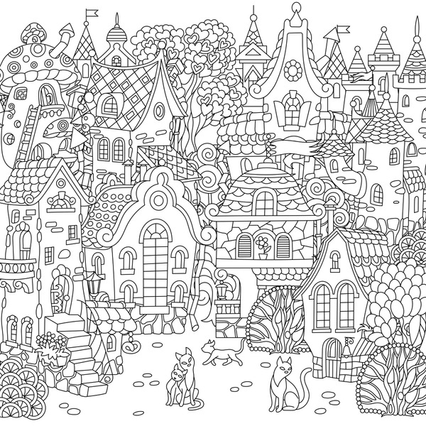 Antistress colouring landscape images stock photos d objects vectors