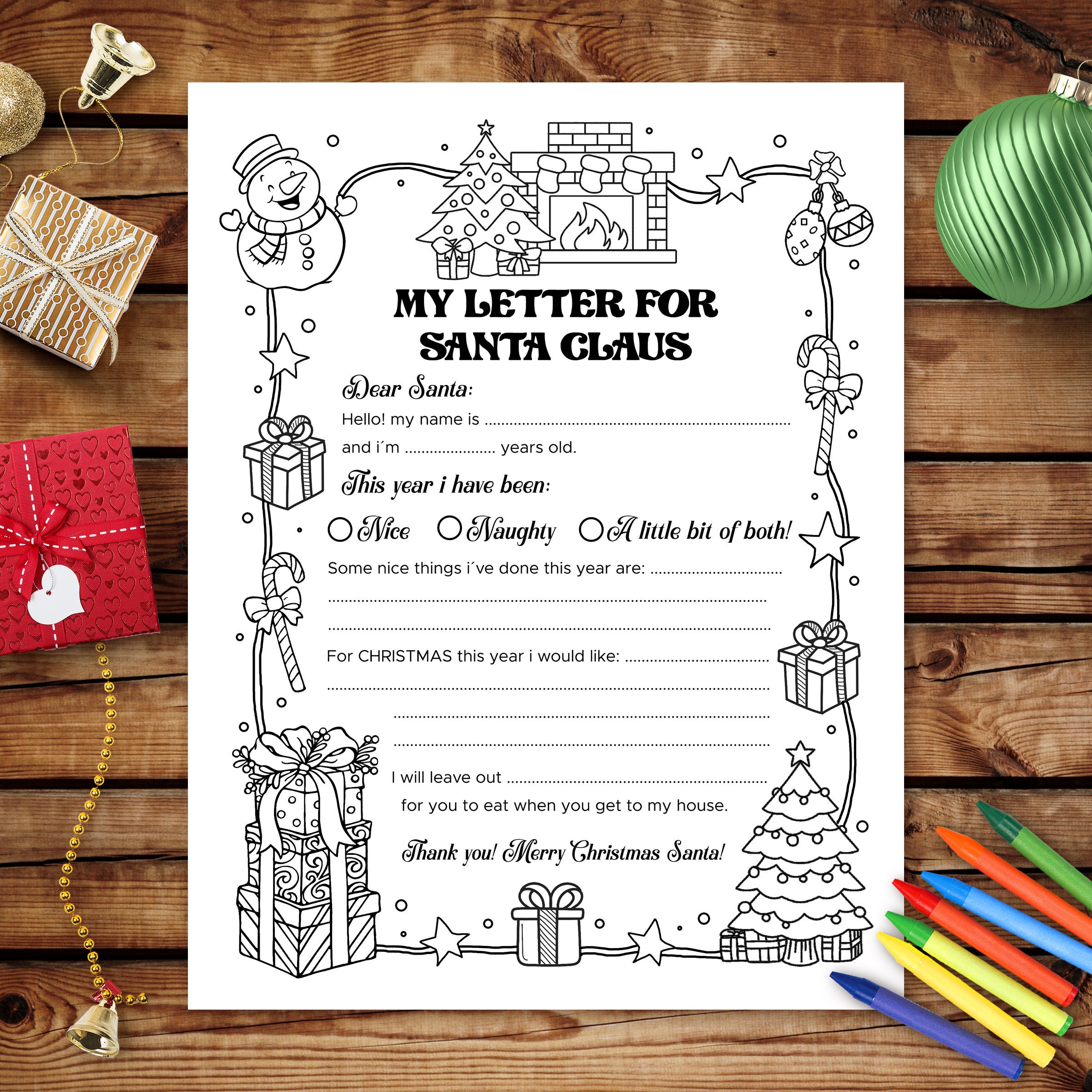 Letter to santa coloring page santa letter kit with envelope