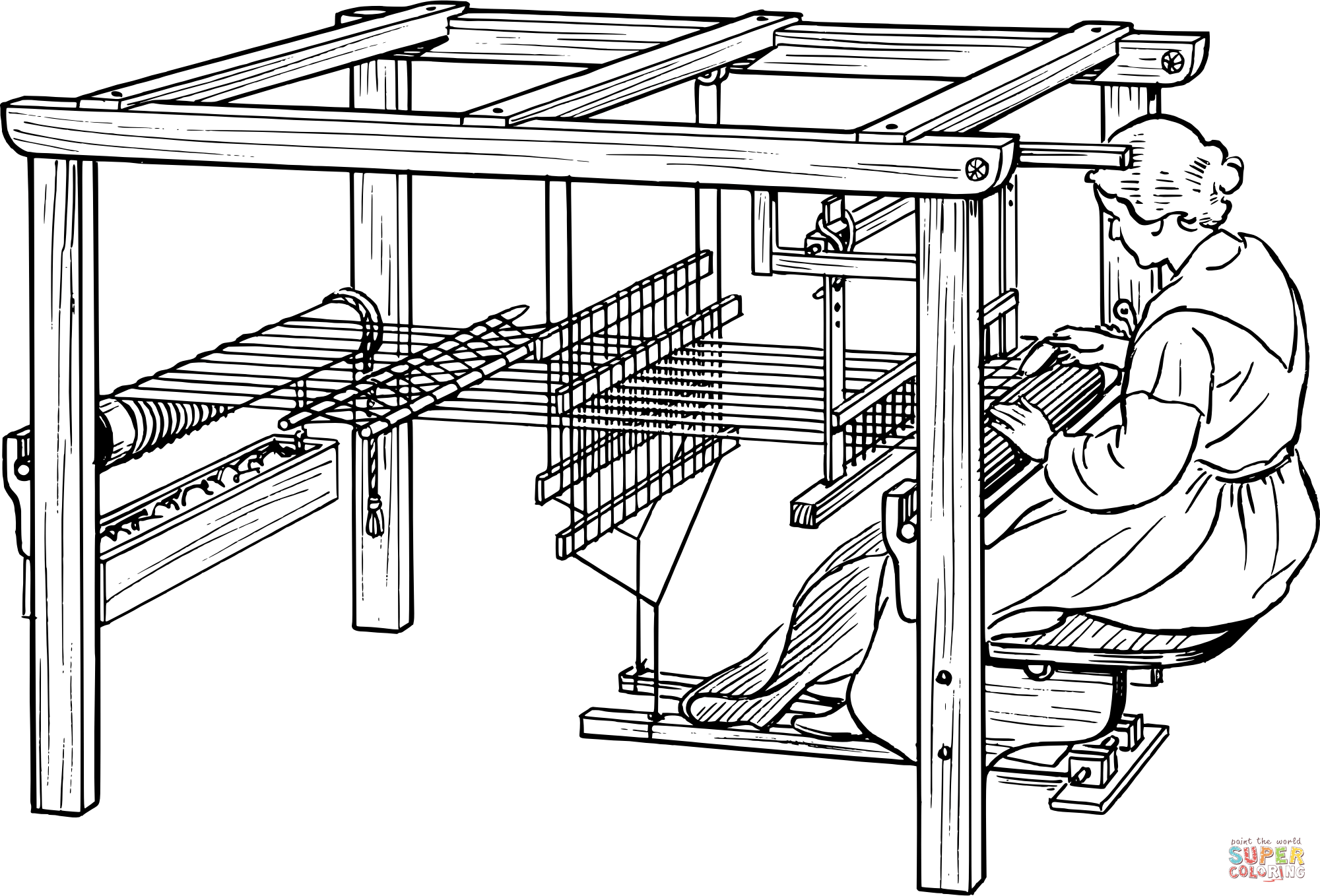 Vintage loom coloring page free printable coloring pages