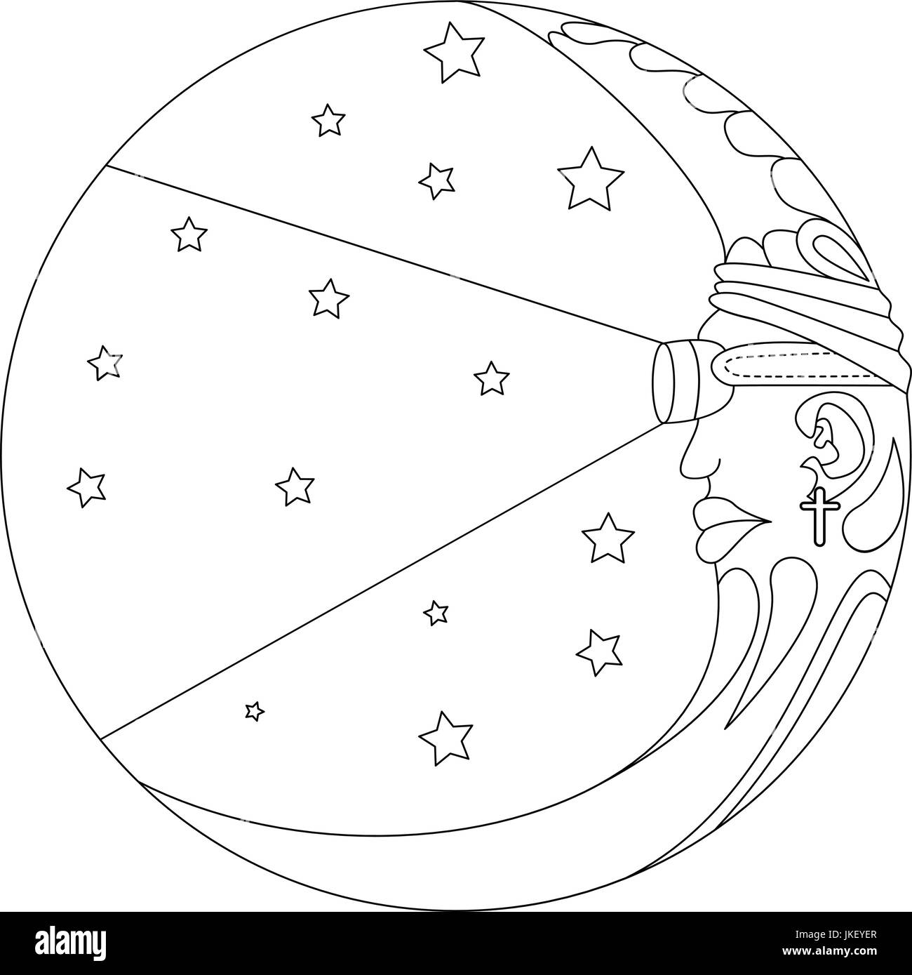 Moon face black and white stock photos images