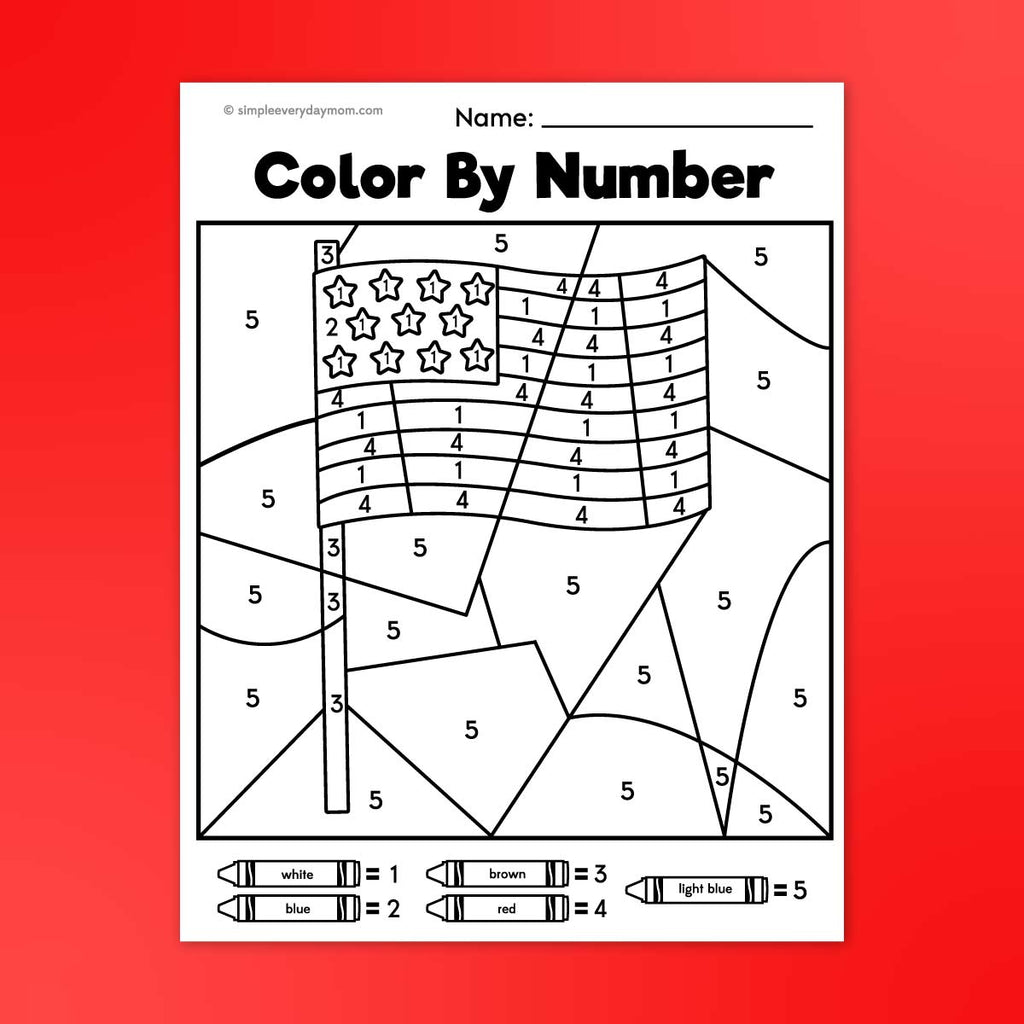Patriotic color by number printables â simple everyday mom