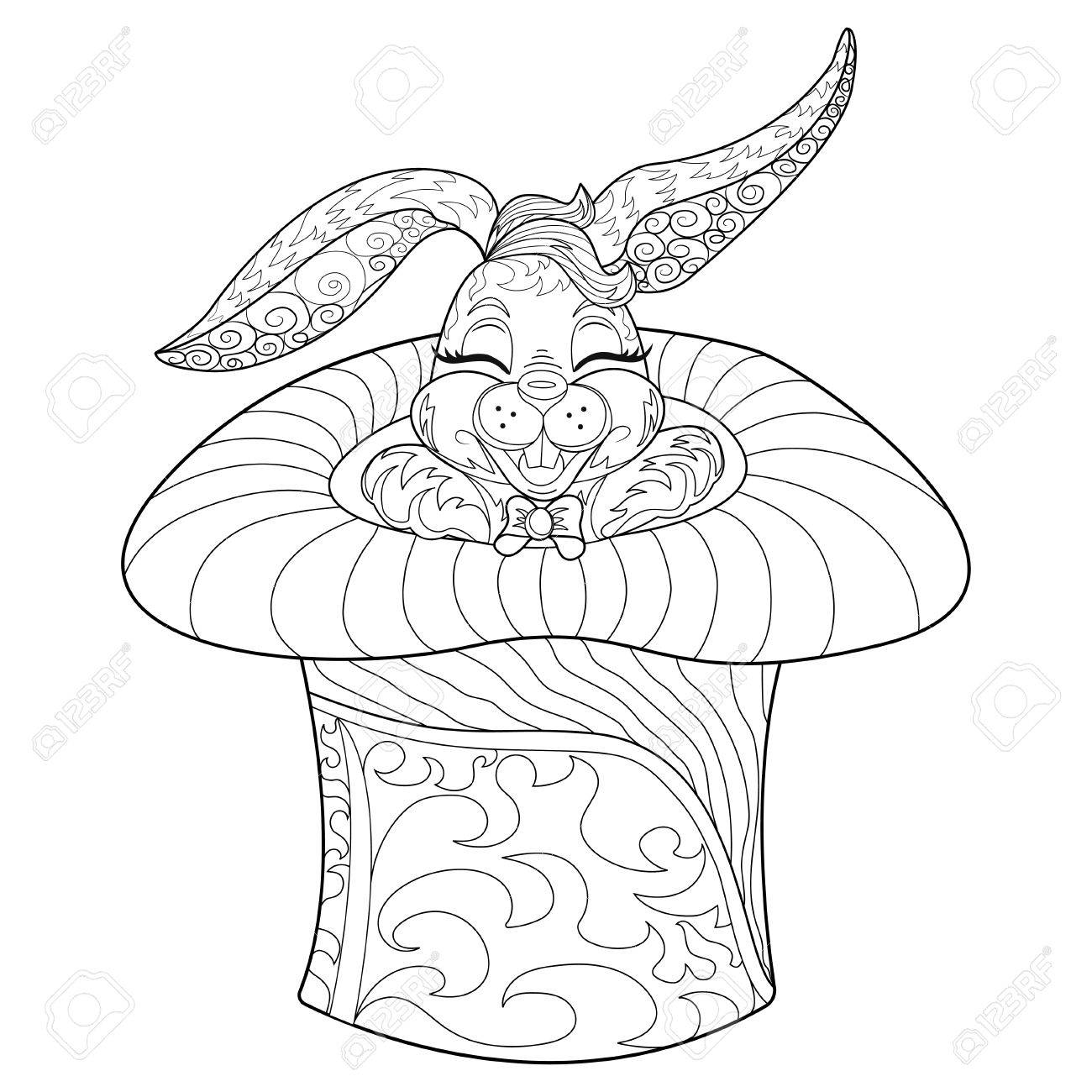 Coloring page rabbit hand drawn vintage doodle bunny vector illustration for easter sketch for tattoo animal collection royalty free svg cliparts vectors and stock illustration image