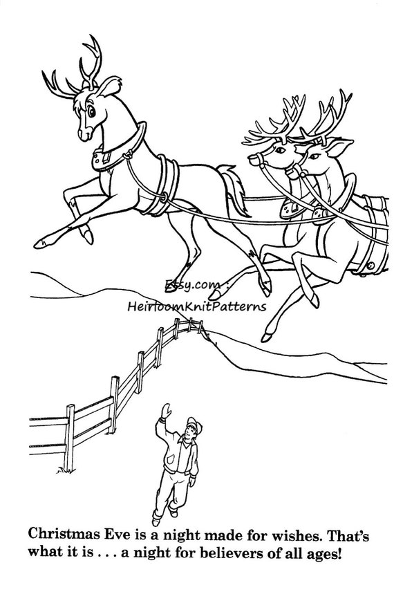 Pages childrens vintage christmas coloring book printable activity coloring pages cards diy crafts homeschooling instant download pdf