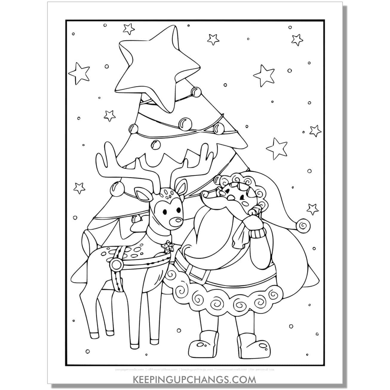 Free reindeer coloring page sheets most popular printables