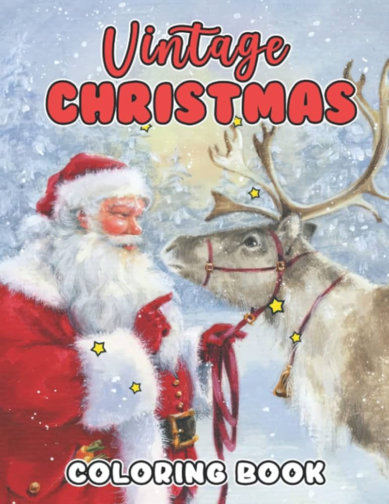 Vintage christmas coloring book amazing single
