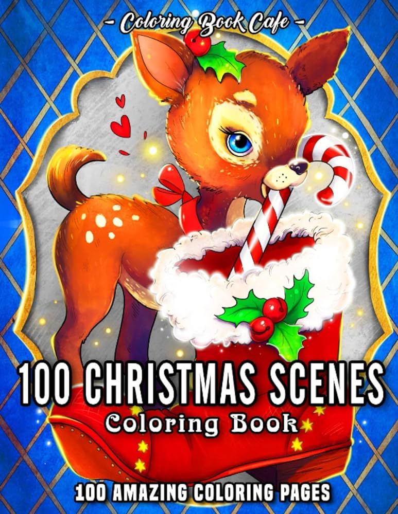 Christmas scenes an adult coloring book featuring fun easy and relaxing christmas coloring pages christmas coloring books cafe coloring book books