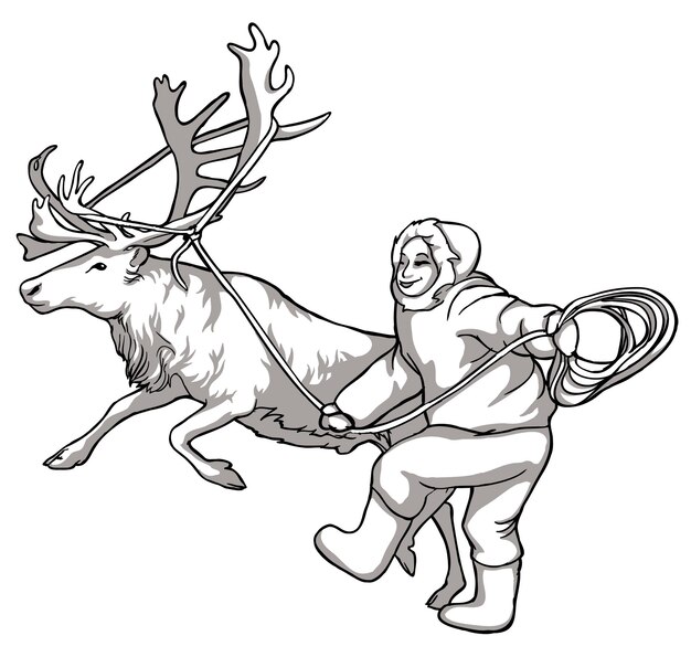 Page santas reindeer coloring images