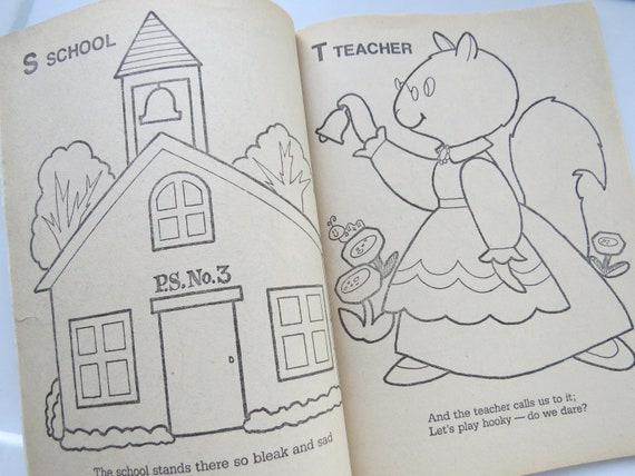 Vintage whitman coloring phonics learning book abcs so so much to see