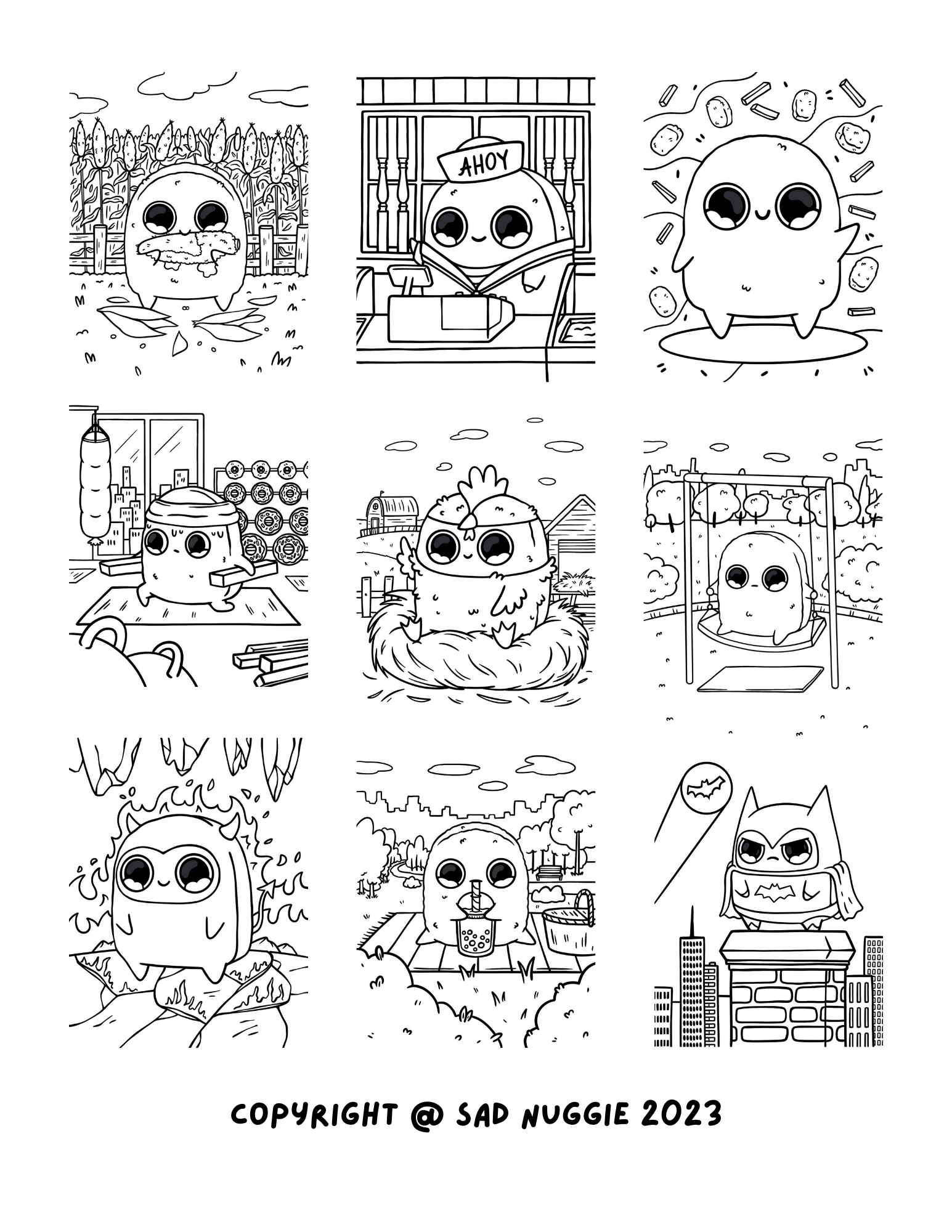 Sad nuggie coloring book volume digital print file