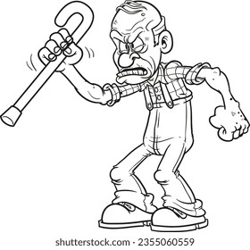 Grumpy old man cartoon stock photos and pictures