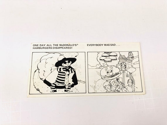Nos rare vintage mcdonalds coloring book the mcdonalds hamburger adventure coloring strips fast food premium pre