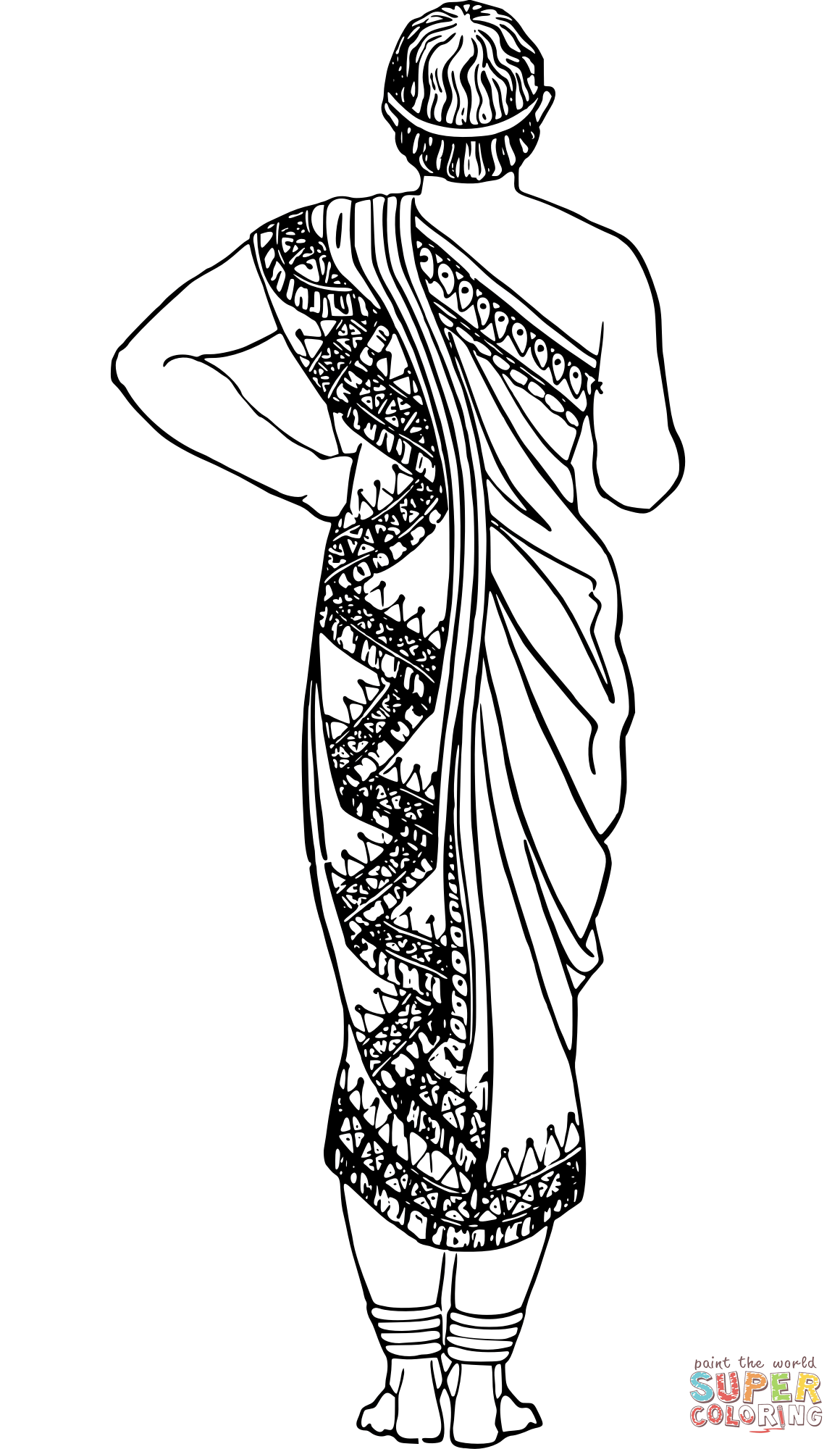 Vintage etruscan attire coloring page free printable coloring pages