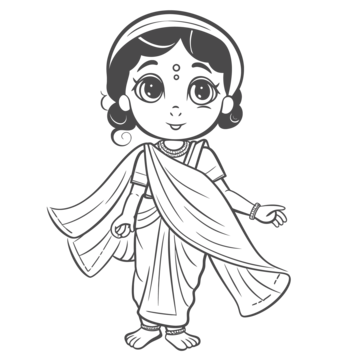 Saree coloring book png transparent images free download vector files