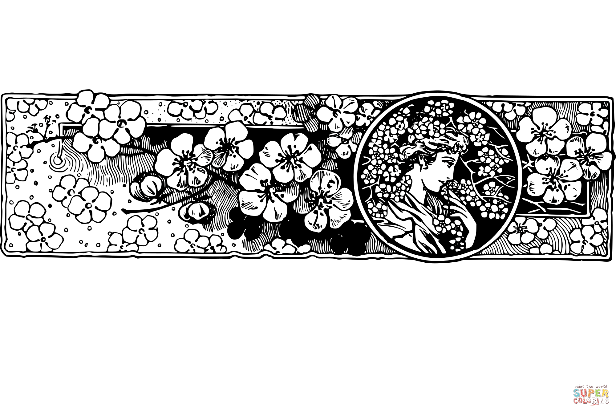 Vintage decorative divider coloring page free printable coloring pages