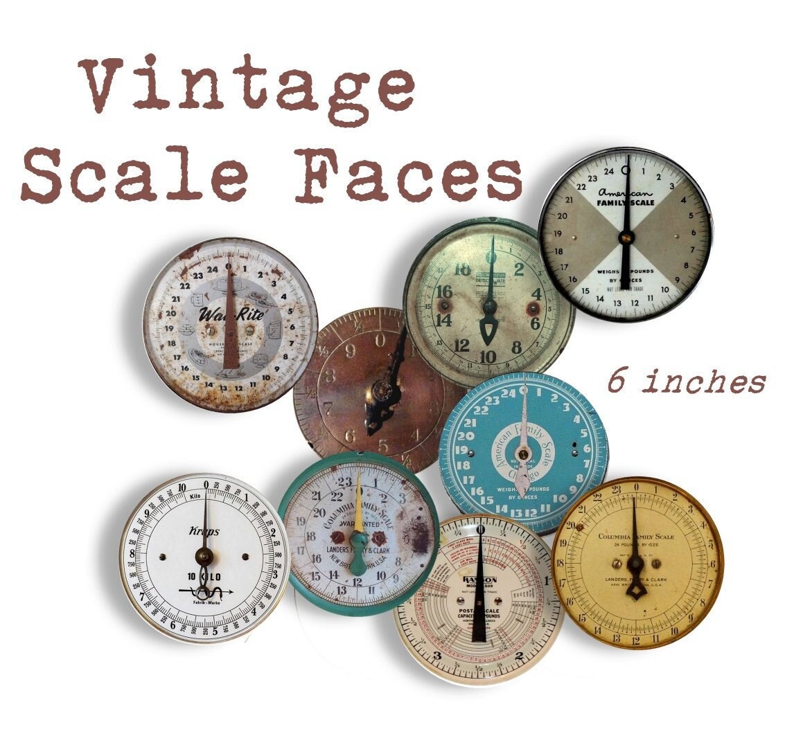 Printable vintage scale faces