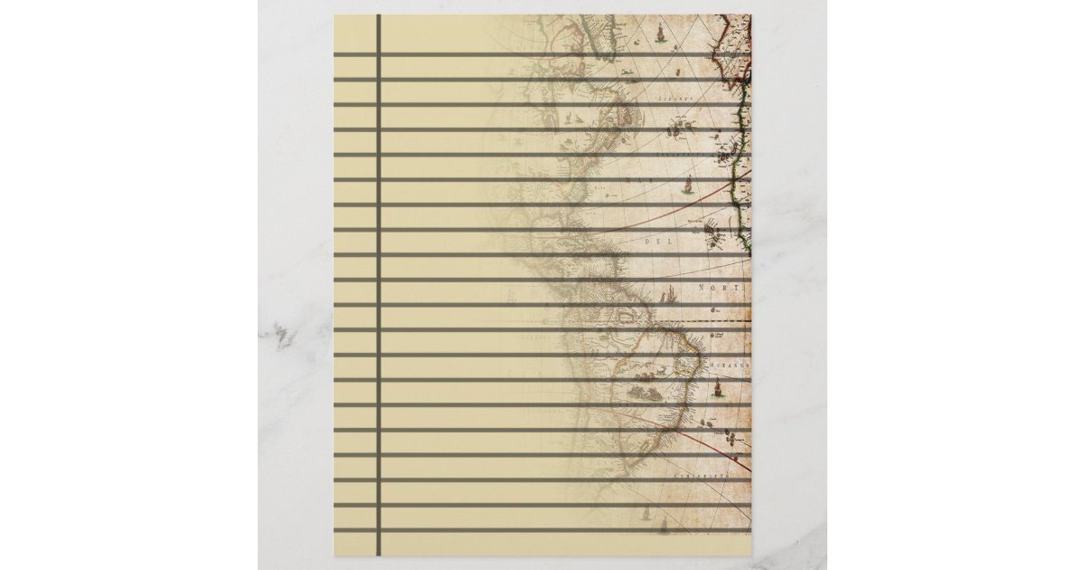 Vintage map lined scrapbook paper