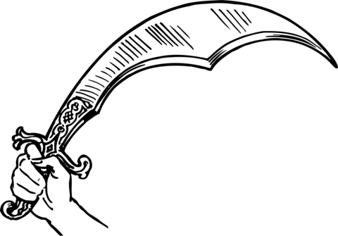 Vintage scimitar coloring page free printable coloring pages