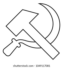 Doodle style munist hammer sickle emblem stock vector royalty free