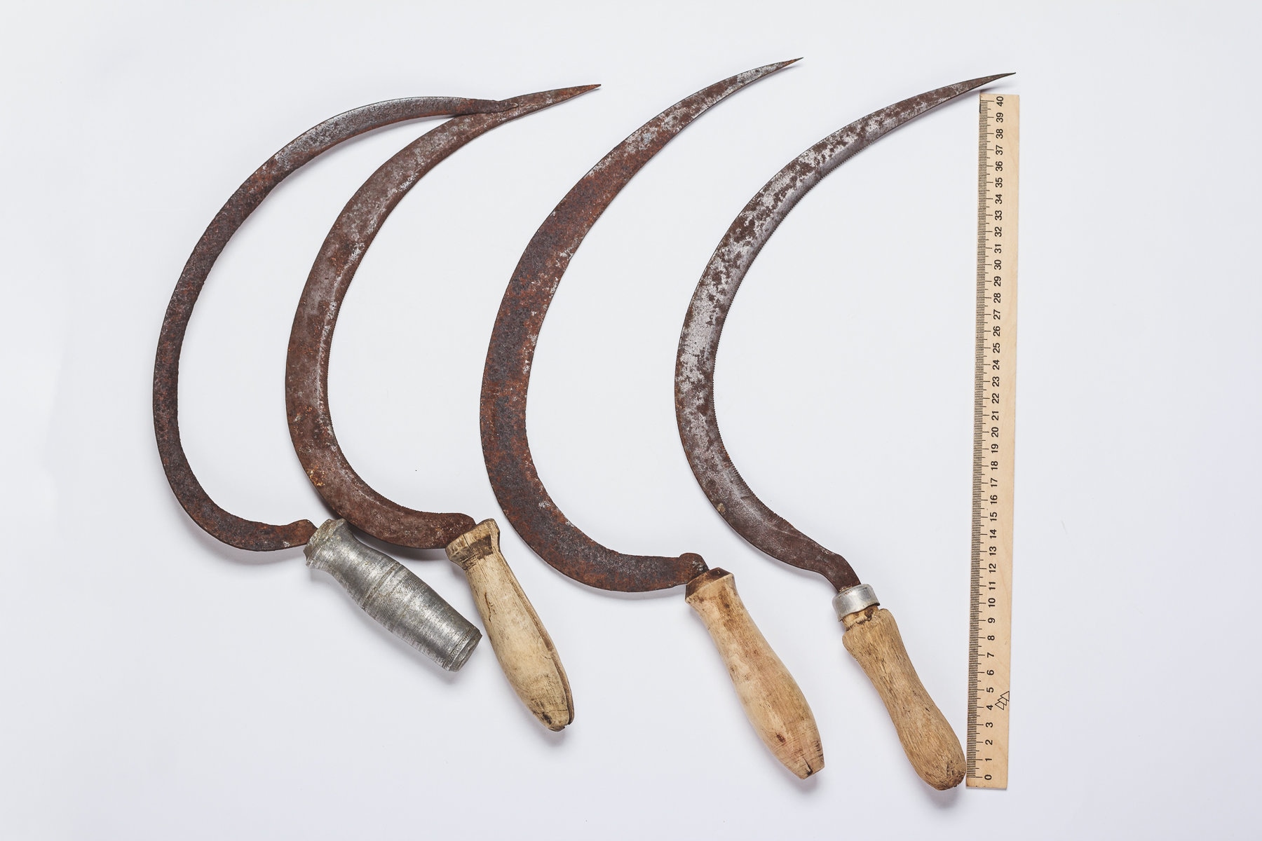 Antique rusty metal sickle primitive tool european country culture ukrainian sickle farm tool old reaping