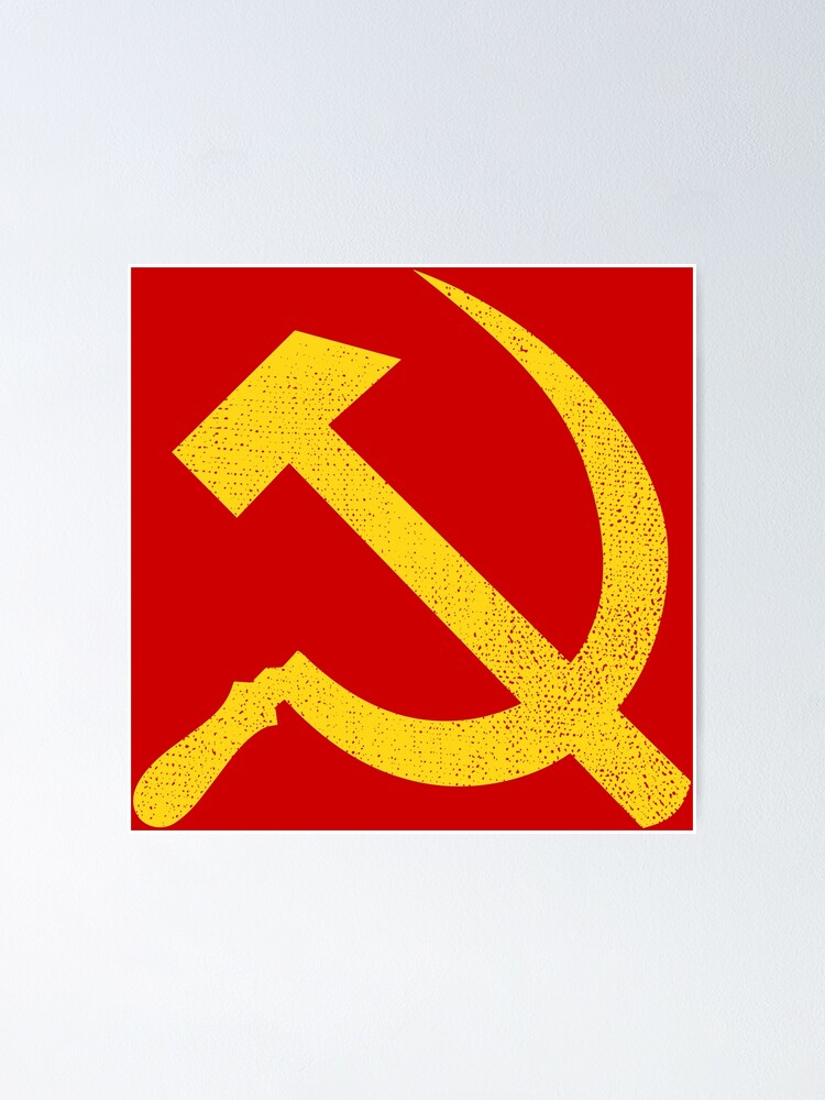 Retro vintage munist hammer sickle flag poster for sale by chocodole