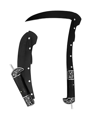 Toksangkf safety sharp garning weeding folding sickle double retro bolsters scythe tool with nylon sheath gift box garn