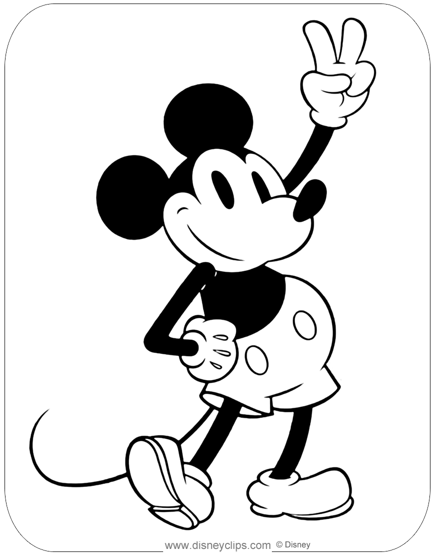 Classic mickey mouse coloring pages