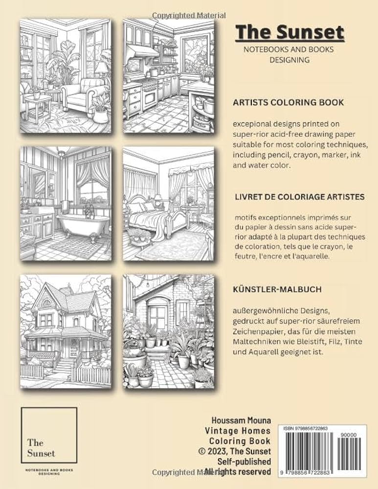 Vintage homes coloring book embark on a coloring odyssey to vintage interiors