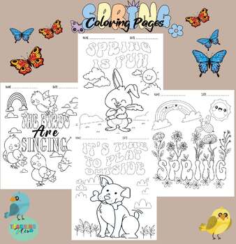 Spring flowers sayings coloring sheets