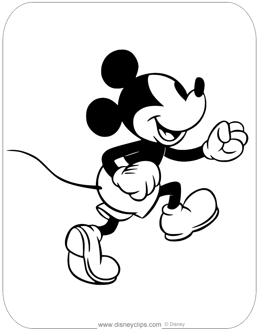 Classic mickey mouse coloring pages