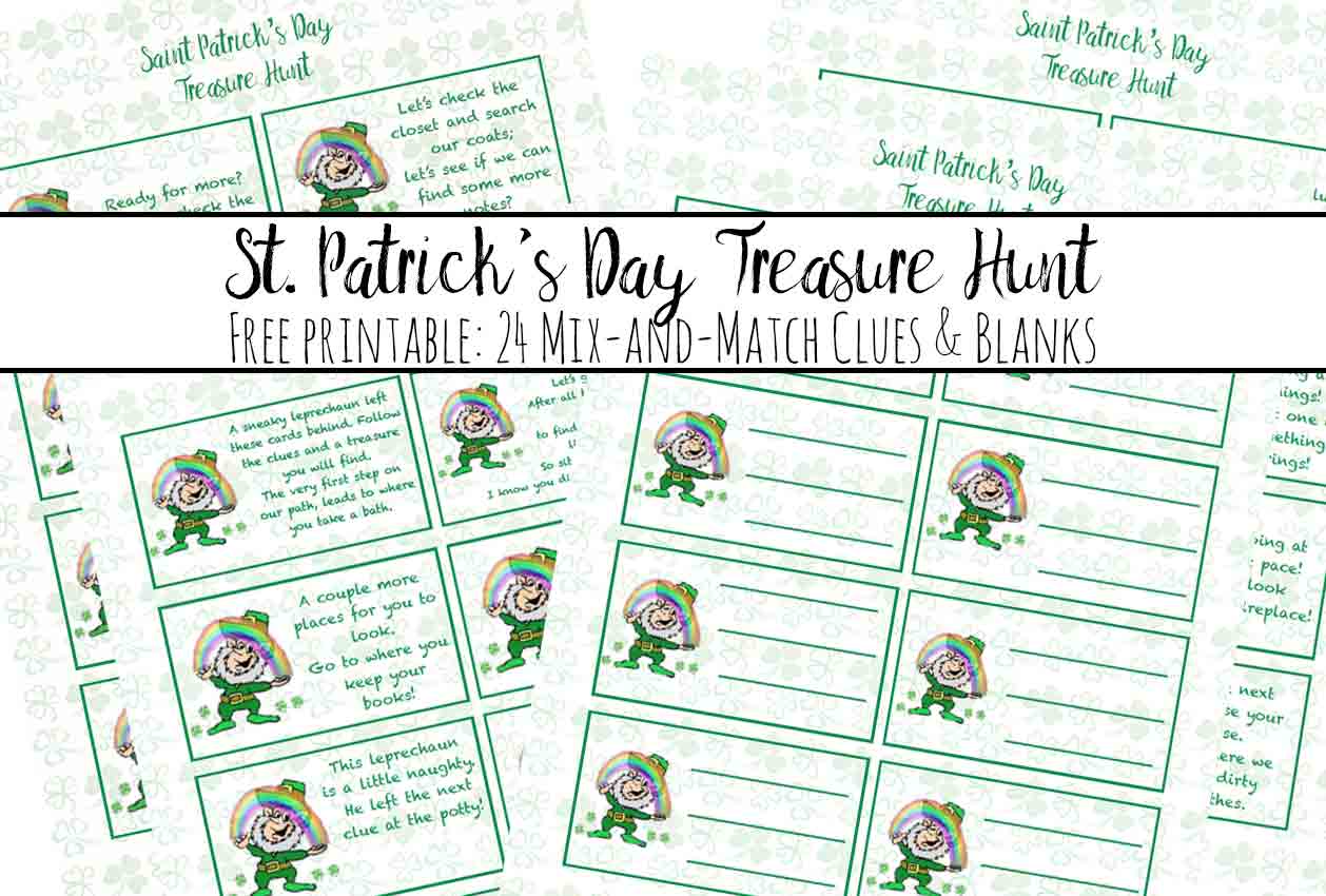 St patricks day treasure hunt free printable
