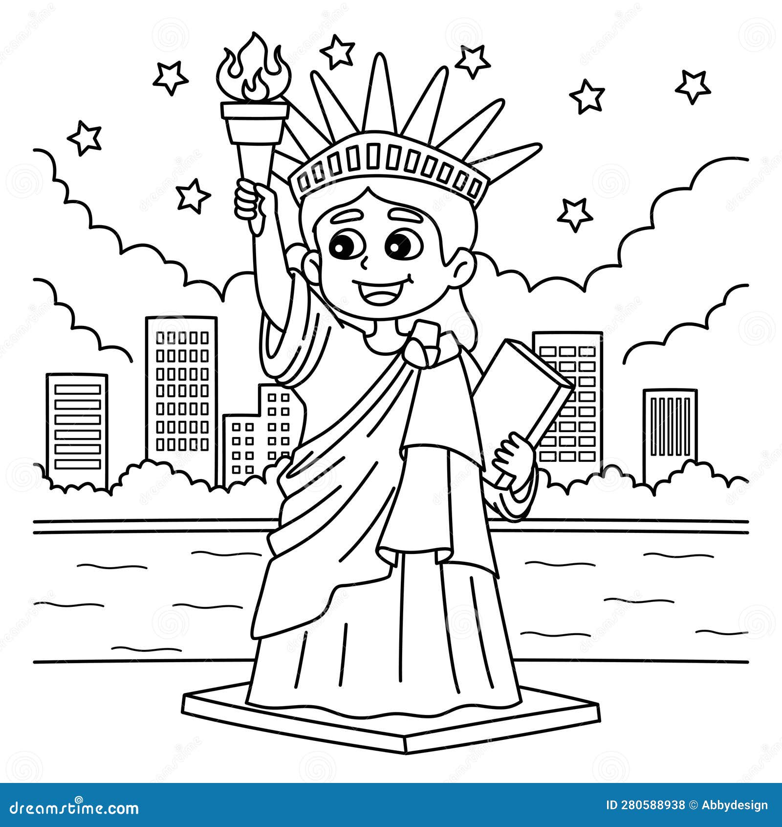 Statue liberty coloring stock illustrations â statue liberty coloring stock illustrations vectors clipart