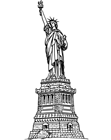 Vintage statue of liberty coloring page free printable coloring pages