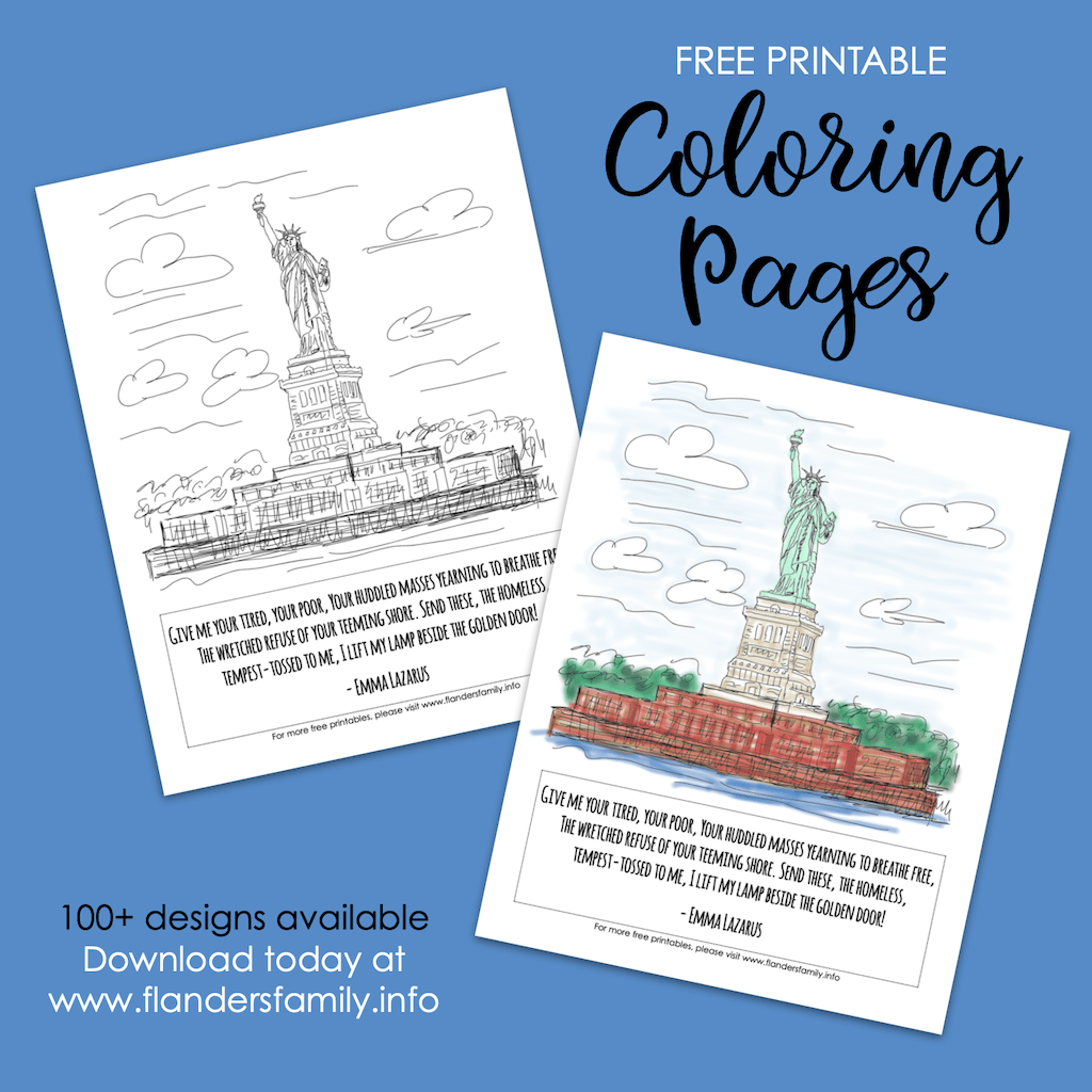 Statue of liberty coloring page