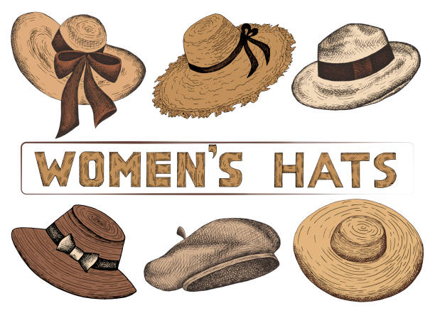 Old straw hat stock illustrations royalty