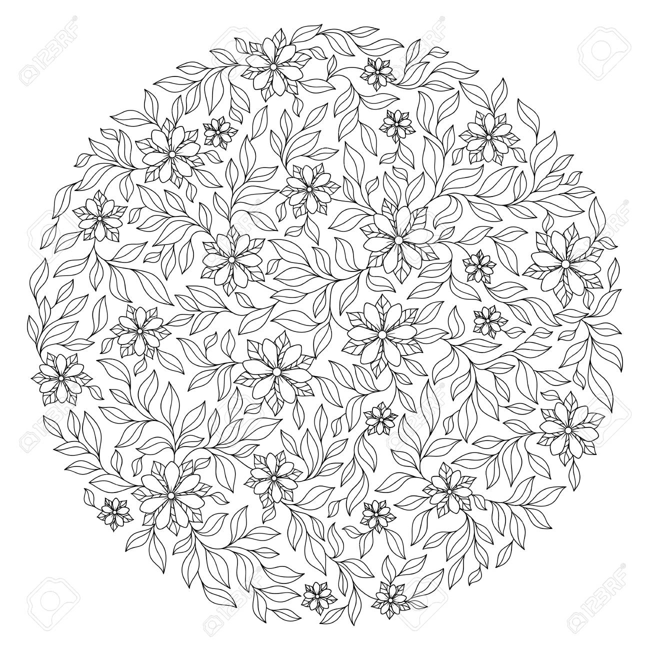Coloring book for adult and older children coloring page with vintage flowers pattern royalty free svg cliparts vectors and stock illustration image