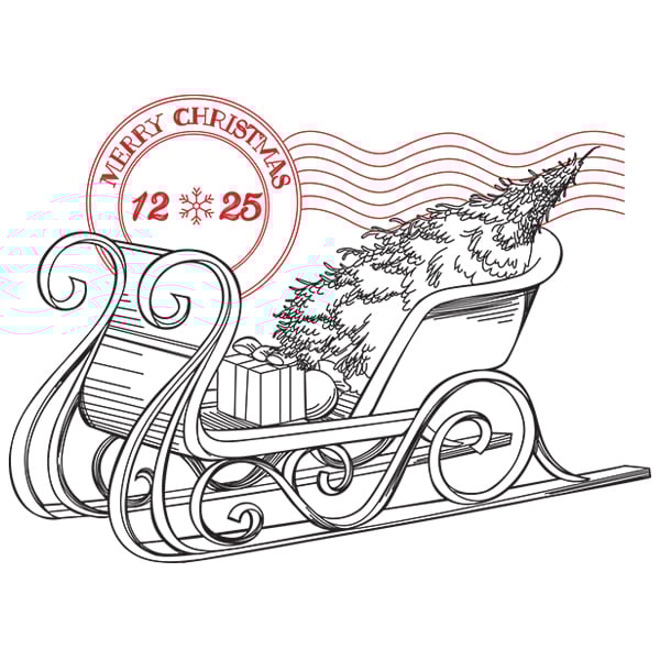 Vintage christmas sleigh svg dxf cutting machine laser cutting designs craft genesis