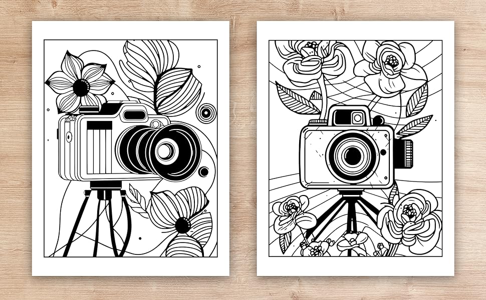 Shutterbug â a camera coloring book with vintage cameras and flowers beautiful retro photography equipment on floral backdrops for kids and adults designs figgy young nicole s books
